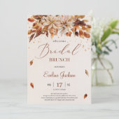 Herfst en Autumn bloemen en bladeren Bruids Brunch Kaart (Staand voorkant)