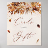 Herfst en Autumn Boho Bruiloft Aankondiging Countd Poster (Voorkant)