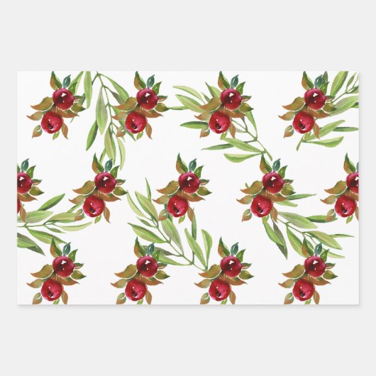 Herfst- en fruitvruchten, bessen en olijfoliën, ge inpakpapier vel (Voorkant 2)