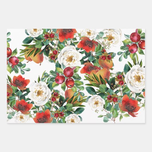 Herfst- en fruitvruchten, bessen en olijfoliën, ge inpakpapier vel (Voorkant)