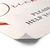 Herfst en herfst bloemen Marigold Boho Drinken Poster (Hoek)