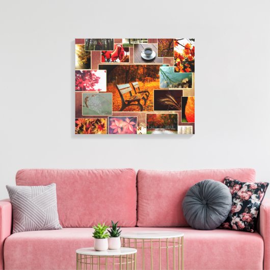  herfst en Herfst Collage Canvas Print (Insitu (Woonkamer))