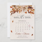 Herfst en herfst Flowers Marigold Calendar Boho Save The Date (Voorkant)