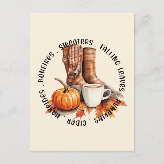 Herfst- en herfstvibes briefkaart (Voorkant)