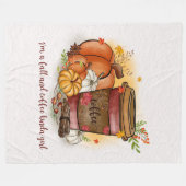 Herfst en koffiemeisje Fleece Blanket Deken (Voorkant (Horizontaal))