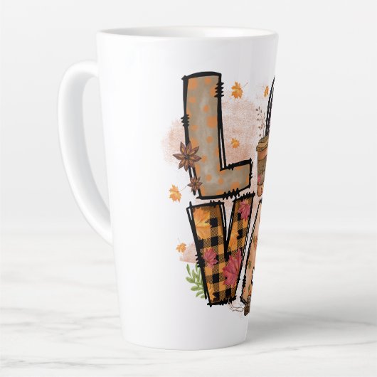 Herfst en lattes, liefde latte Mok (Linkerhoek)