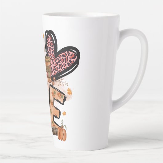 Herfst en lattes, liefde latte Mok (Rechts)