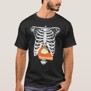 Herfst- en Thanksgiving pompoen Pie Eater Ribcage T-shirt