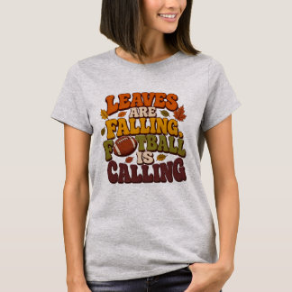 Herfst en voetbal vrouwen T-shirt ontwerp