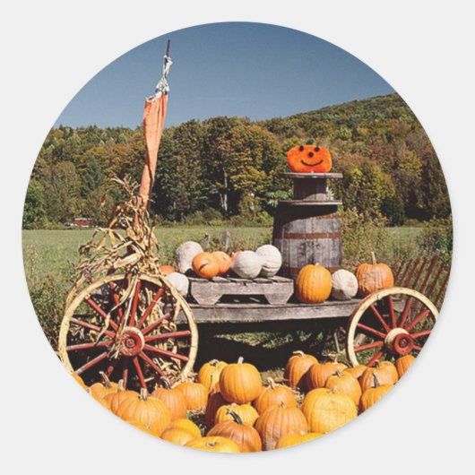 Herfst envelop afdichtingen ronde sticker (Voorkant)