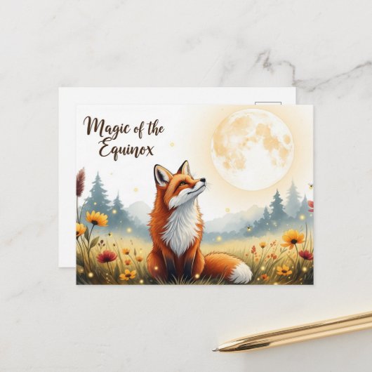 Herfst Equinox Briefkaart (Voorkant / Achterkant in situ)