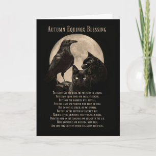 Herfst Equinox Mabon Zegen Raven en Katten Kaart