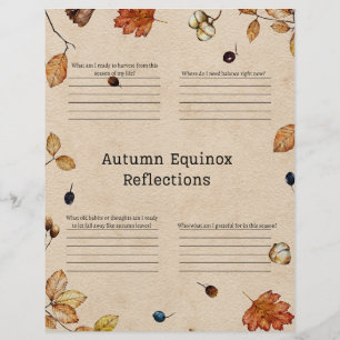 Herfst Equinox Reflectie Journaal Pagina Briefhoofd