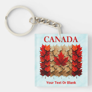 Herfst Esblad Canadese Vlag Sleutelhanger