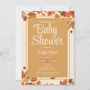 Herfst Esdblad Baby Shower Uitnodiging