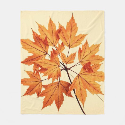 Herfst Esdbladprint: Herfstloof Fleece Deken (Voorkant)