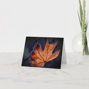 Herfst esdoorn blad gevouwen dank u kaart