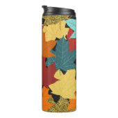 Herfst esdoorn laat  illustratie thermosbeker (Geroteerd rechts)