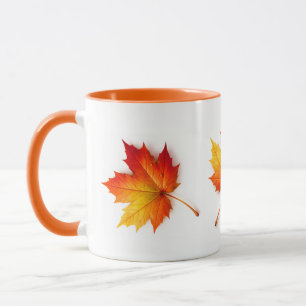 Herfst Esdoornblad Artistieke Koffiemok met Oranje Mok