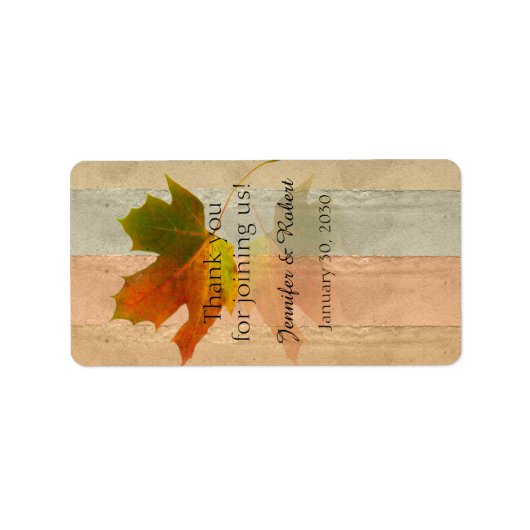 Herfst esdoornblad bruiloft lippenbalsem label (Voorkant)