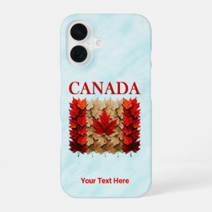 Herfst Esdoornblad Canadese Vlag iPhone 16 Hoesje