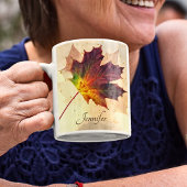 Herfst esdoornblad zacht herfstkleuren Inspirerend Koffiemok
