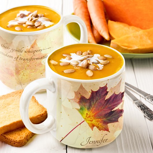 Herfst esdoornblad zacht herfstkleuren Inspirerend Koffiemok