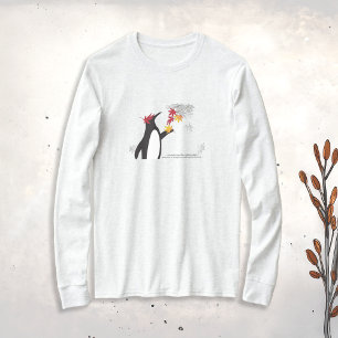 Herfst esdoornbladeren en grappige pinguïn lange m t-shirt
