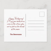 Herfst esdoornbladeren op papierstructuur Thanksgi Briefkaart (Achterkant)