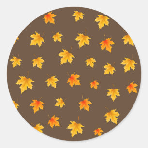 Herfst esdoornbladeren ronde sticker
