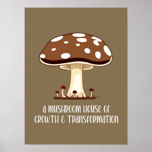 Herfst esthetiek paddenstoel geïnspireerd positief poster (Voorkant)