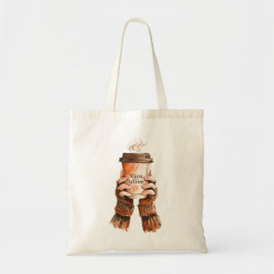 Herfst Esthetisch Ontwerp Waterverf Koffie Tote Bag