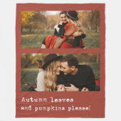 Herfst Esthetische Terracotta Foto Fleece Deken (Voorkant)