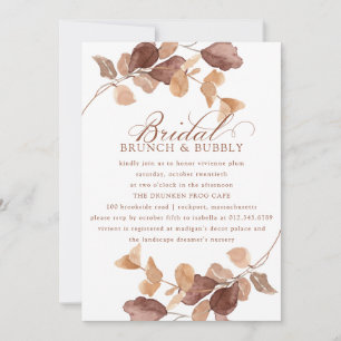 Herfst Eucalyptus Bladeren Bruids Brunch Bruisend Kaart