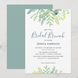 Herfst Eucalyptus Bloemen Vrijgezellenfeest Brunch Kaart