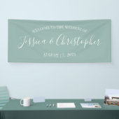 Herfst Eucalyptus Solid Custom Bruiloft Banner (Beurs)