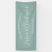 Herfst Eucalyptus Solid Custom Bruiloft Banner (Verticaal)