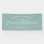 Herfst Eucalyptus Solid Custom Bruiloft Banner (Horizontaal)