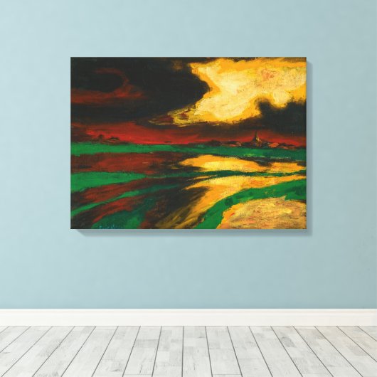 Herfst Evening | Emil Nolde | Canvas Afdruk (Insitu (Houten vloer))