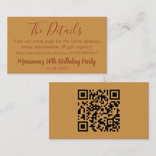 Herfst Event Details Web Page Enclosure Kaart (Voorkant / Achterkant)