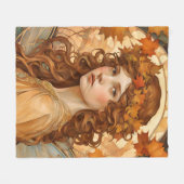 Herfst Fairy - Art Nouveau Fleece Deken (Voorkant (Horizontaal))