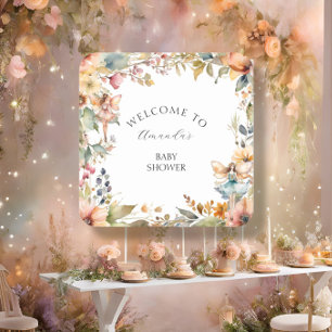 Herfst Fairy Bloementuin Herfst Baby Girl Shower Vierkante Kartonnen Onderzetter
