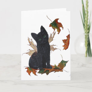 Herfst Fairy Cat Kaart