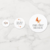 Herfst Fairy Eerste Verjaardag Dank u met een vos Confetti (Achterkanten)