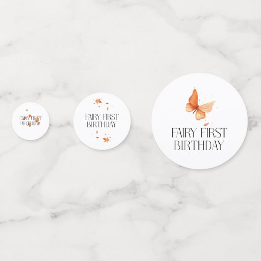 Herfst Fairy Eerste Verjaardag Dank u met een vos Confetti (Achterkanten)