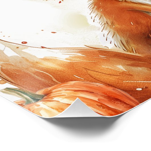 Herfst Fairy Eerste Verjaardag Uitnodigen met Fox Perfect Poster (Hoek)