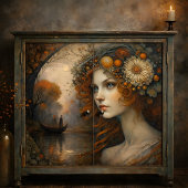 Herfst Fairy Queen River Fantasy Decoupage Tissuepapier