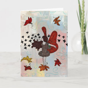 Herfst Fairy Wenskaart (Blank Inside) Kaart