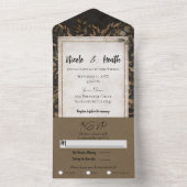 Herfst Fairytale Bronze Botanische lekkages bruilo All In One Uitnodiging (Binnen)