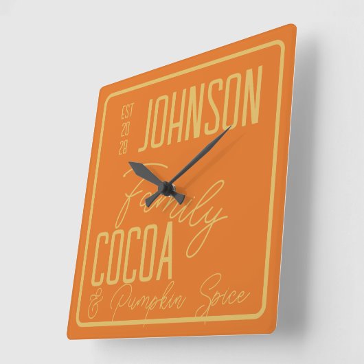 Herfst Familie Keuken Pompoen Ruimte Vierkante Klok (Hoek)